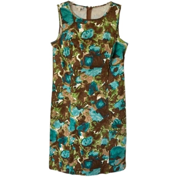 Talbots Sleeveless Multi-Floral Knee Length Cotton A-line Dress - 10P - Picture 1 of 9